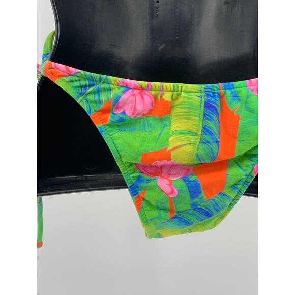 FARM Women's Green Tropical Floral Side-Tie Bikini Bottom SZ M - Picture 6 of 7